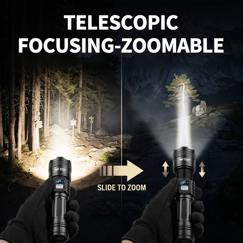 Smiling Shark  LED Super Bright Flashlight 3Mode Rechargeable  Waterproof Electric Charge Display Super Light  SD5252K