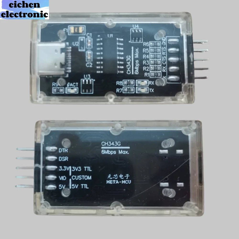 USB to 3.3V Serial TTL Module 6Mbps 5V Debug CH343G Programming Download Type-C