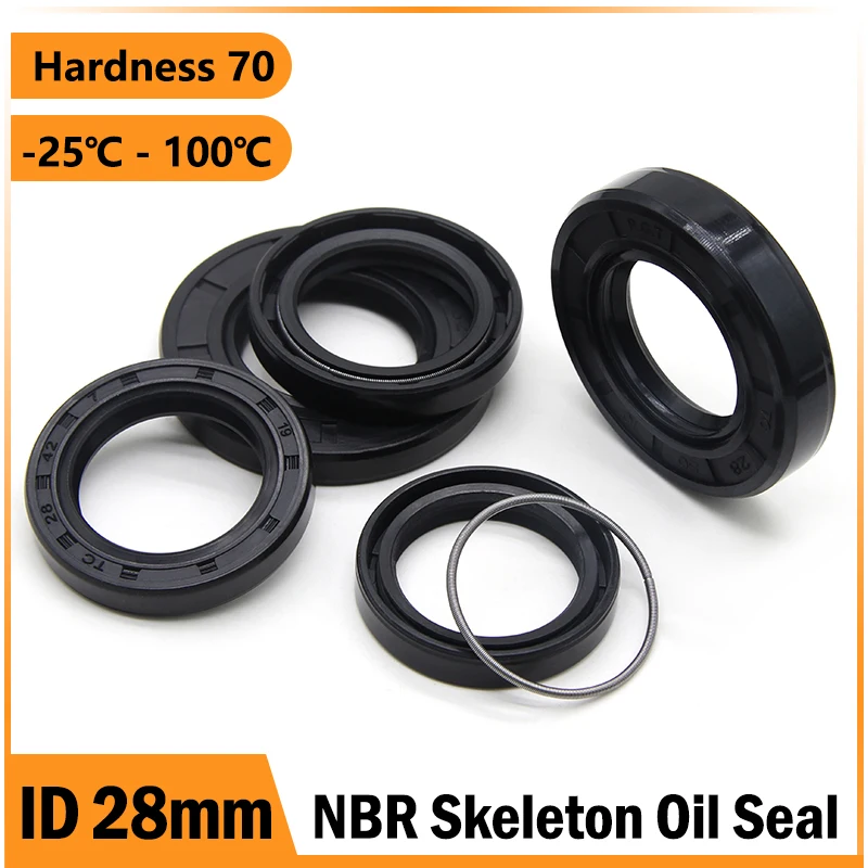 

2/5/10pcs ID 28mm NBR Oil Seal TC-28*35/38/40/42/45/47/48/50/52/55/56/62*4/5/7/8/10/12mm Nitrile Rubber Shaft Double Lip Gaskets