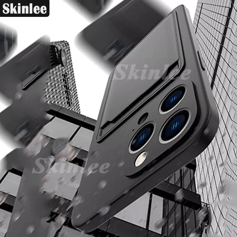 Skinlee For Infinix GT 10 Pro 5G Case Insertable Card Bag Silicone Cover For Infinix GT 10 Pro Shockproof Back Coque