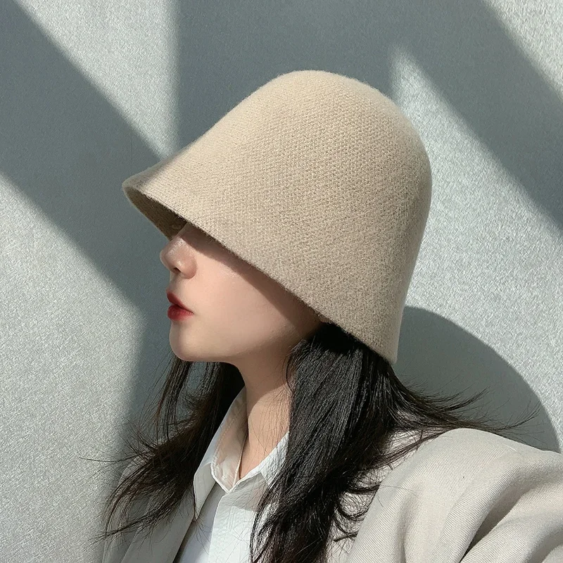 Retro Warm Wool Hats for Women Autumn Winter Cashmere Hat Ladies Korean Bucket Hat Solid Color Women Hats Fascinator Hats Zm1564