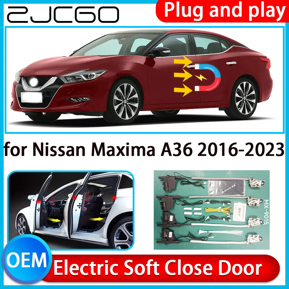 

ZJCGO for Nissan Maxima A36 2016-2023 Auto Pull Car Soft Close Kit Door Power Latch Electric Door Catch Soft Closing Assist