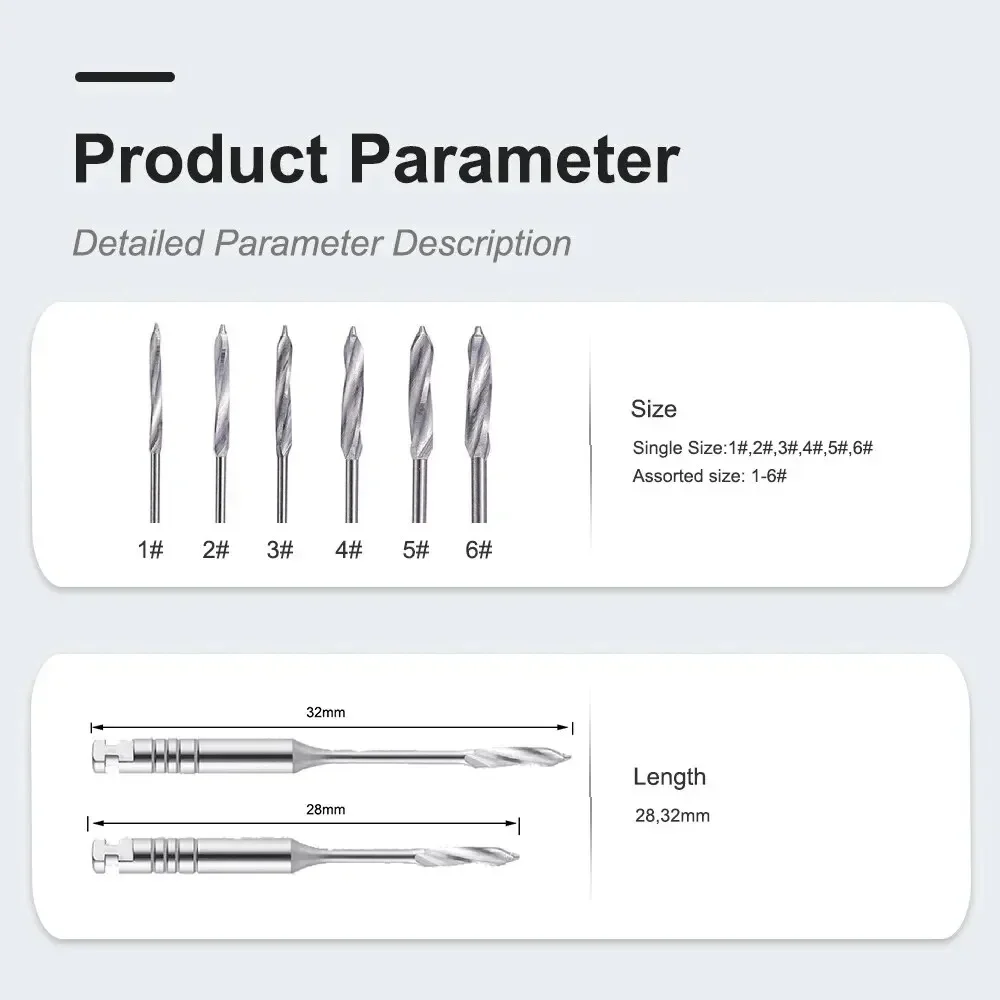 Xysz6pçs/caixa reamers dentais peeso 28mm/32mm uso do motor reamers endodontic brocas peeso reamers largos brocas endo arquivos