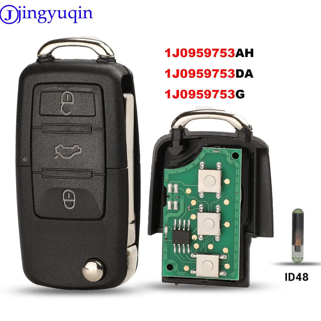 Jingyuqin 433Mhz ID48 Chiave Borsette Per VW Volkswagen Golf Passat Polo Jetta Touran Bora Sharan 1K 0959753 G 1J 0959753 DA 1J 0959753 AH