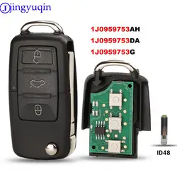 Jingyuqin-Coque de clé pour voiture, 433Mhz, pour VW Volkswagen Golf, Passat, Polo, Jetta, Touran, Bora, Sharan, verrerie, 0959753G, 1J0959753DA, 1J0959753AH, ID48