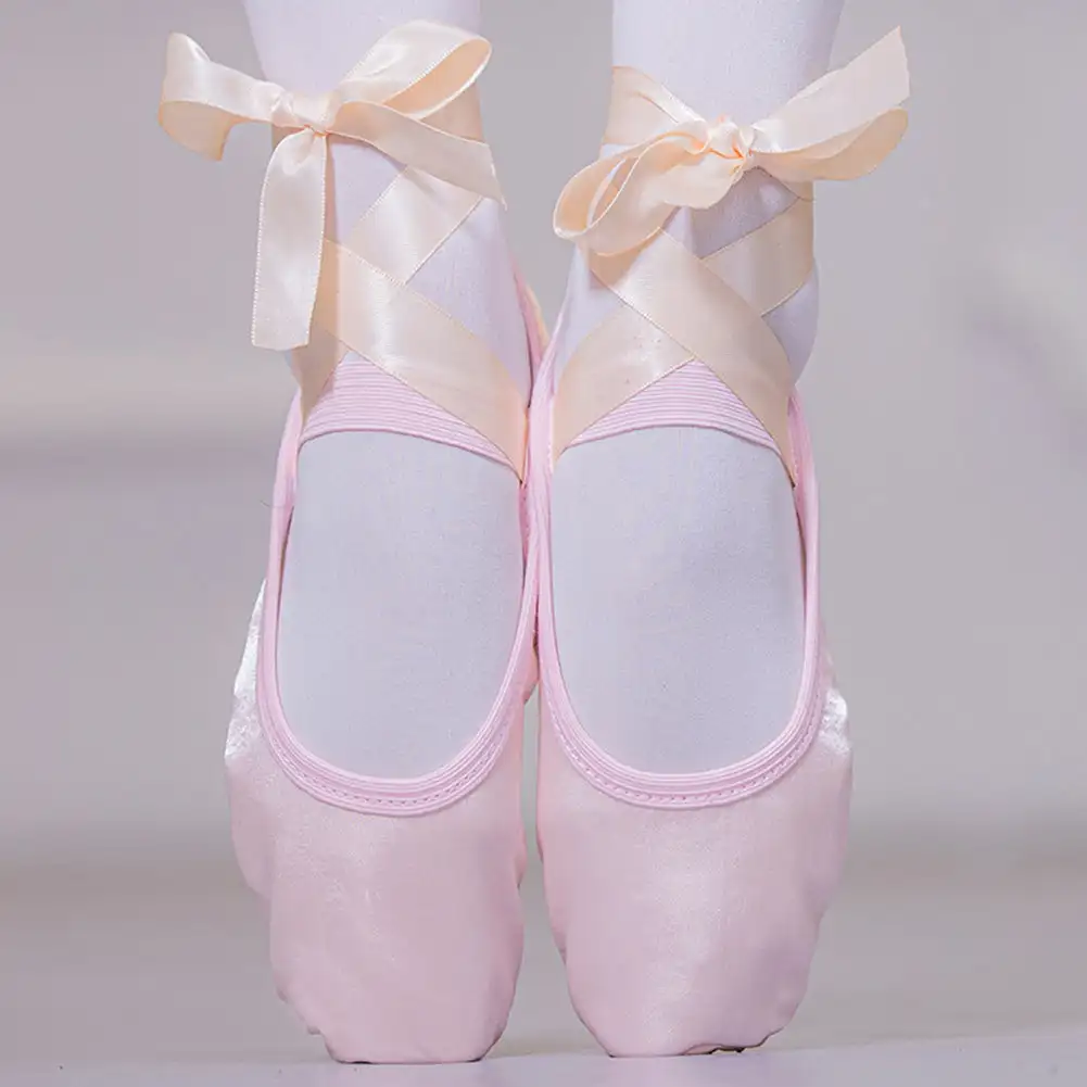 Fashion Kids Girls Ballet Shoes Color Gymnastics Canvas Ballet Dance Shoes Split Suede Sole With Ribbon Gifts for Children