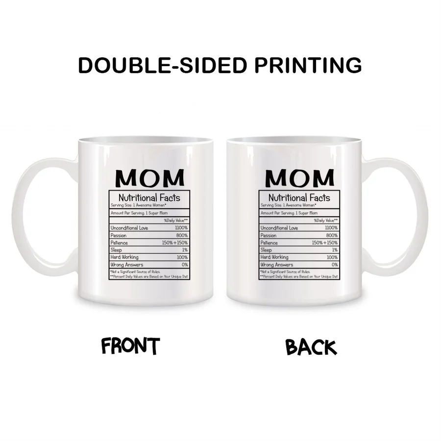 Mom Nutritional Facts Mugs For Mom Mothers Day Christmas Birthday Novelty Coffee Ceramic Tea Cups White 11 oz