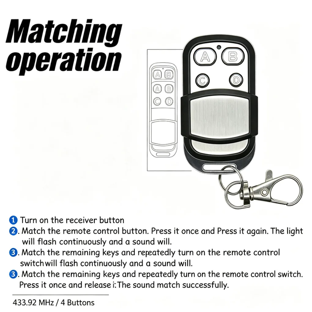 433mhz Rolling Code 100% Compatible With Dorhan Transmitter 2-4, Transmitter 2Pro-4 Pro Is Available on All Doorhan Models