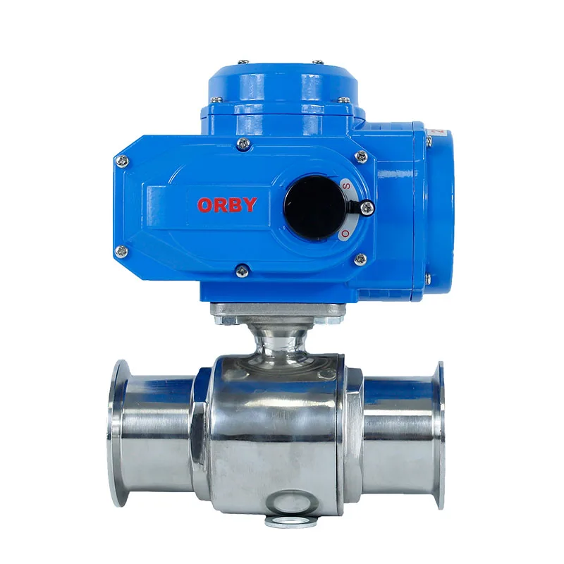 ON OFF type modulating type mini electric motorized sanitary SUS304 316L clamp Ball valve dn25 for food and drinking water