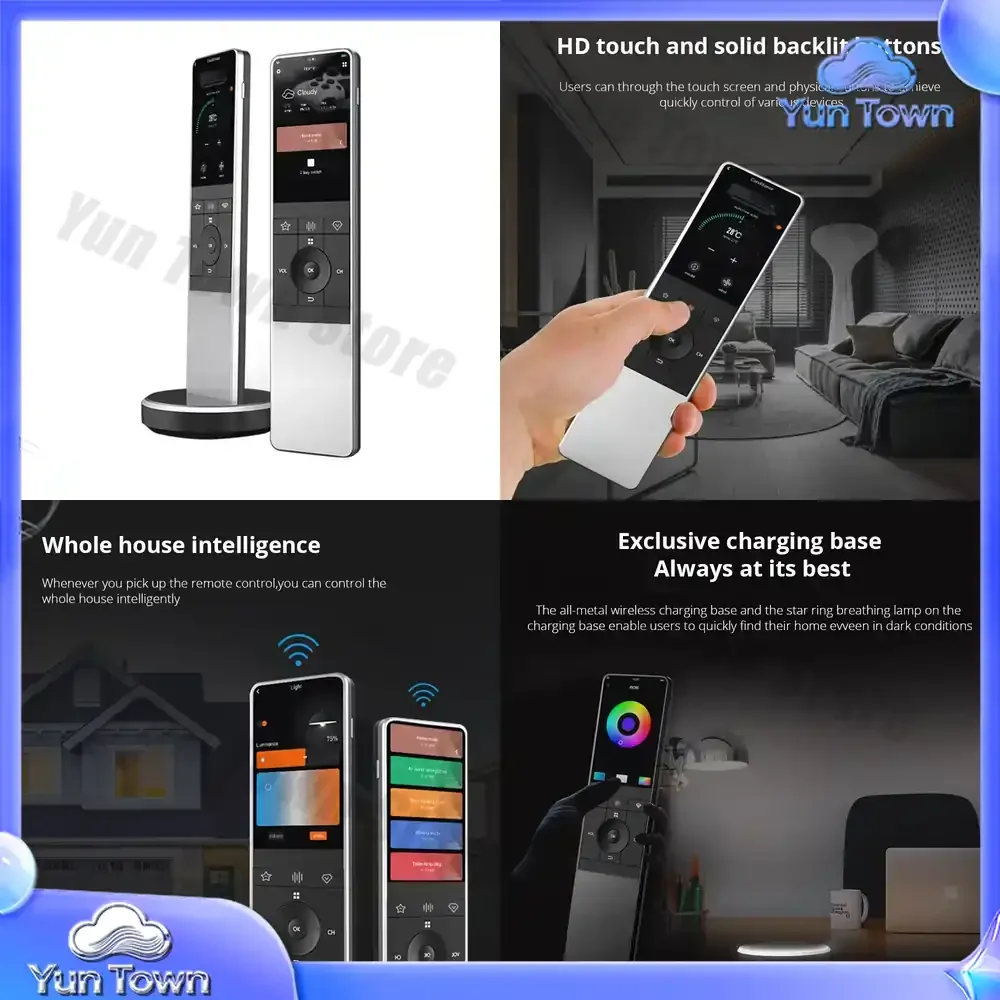 Zemismart Tuya WiFi Smart Remote Control for Smart Home Devices HD Touch Screen Wireless Charging Base Voice Control IR