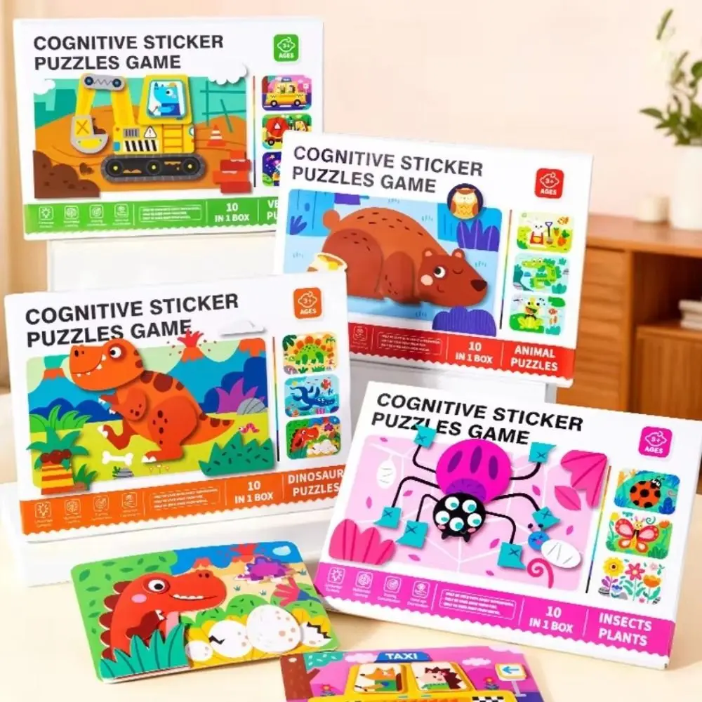 

Обучающая 3D стереоскопическая наклейка Монтессори ручной работы DIY паста комплект материалов мультфильм самоклеящаяся наклейка с животными книга