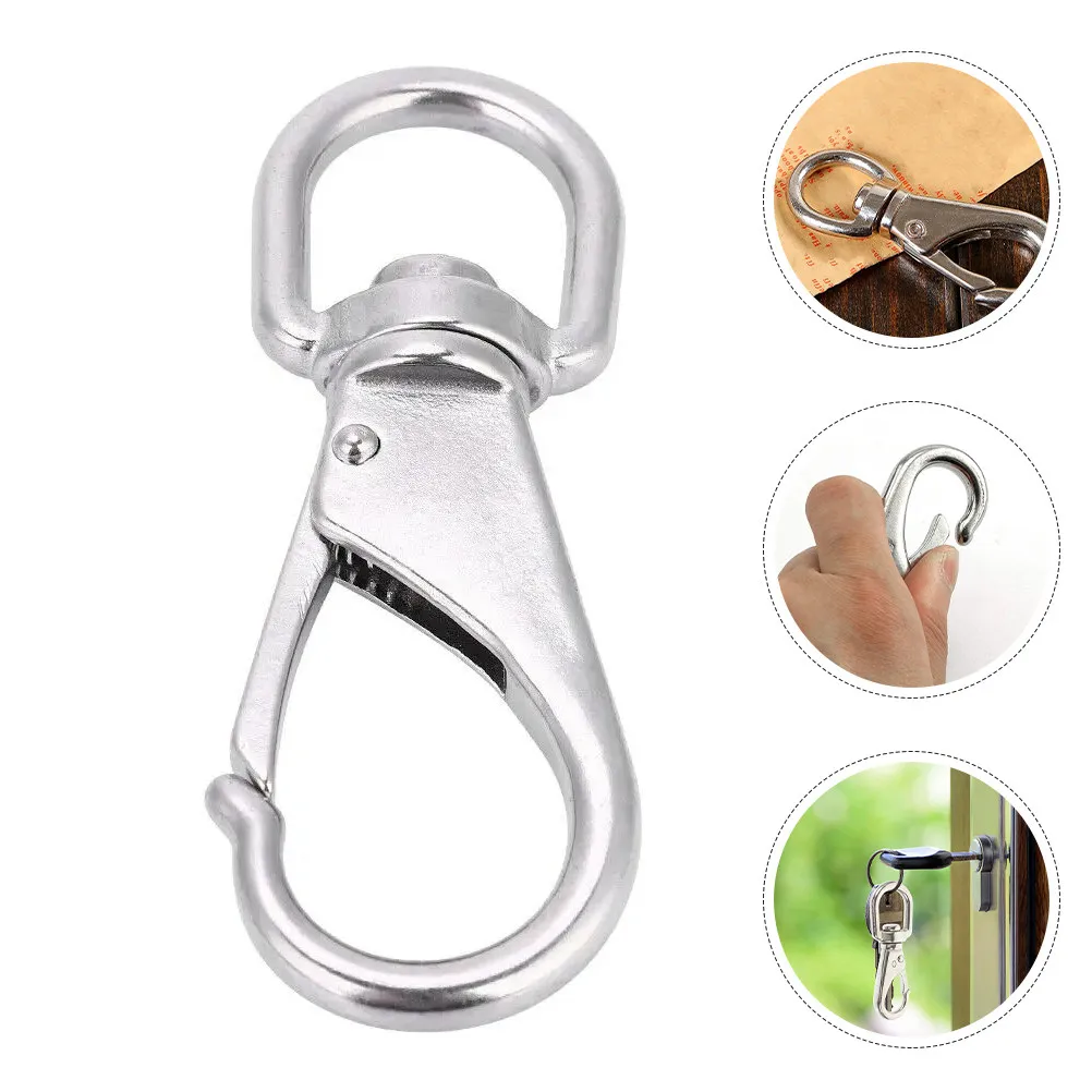 4Pcs Industrial Grade Stainless Steel Swivel Snap Hooks Swivel Eye Design Prevents Tangling Flagpole Marine Boat Pet Leash