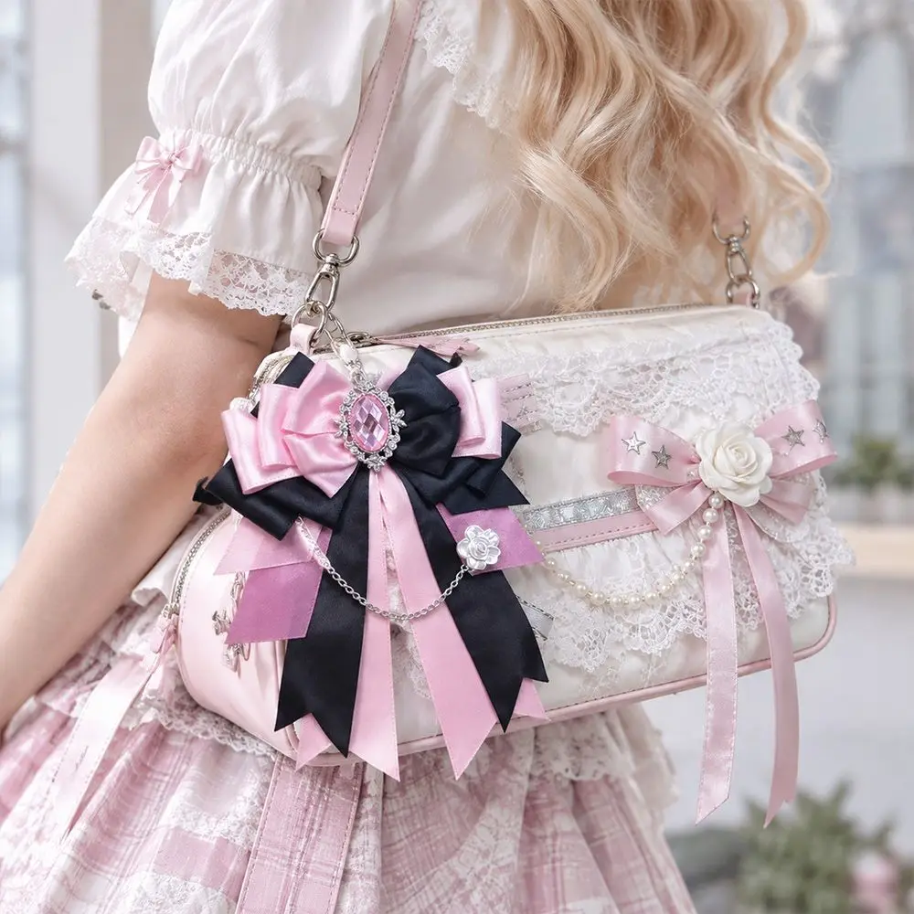 Versatile Double Layer Ita Bag Charm DIY With Chain Bag Pendant Anime Theme Bow Pendant For Ita Bag Decoration