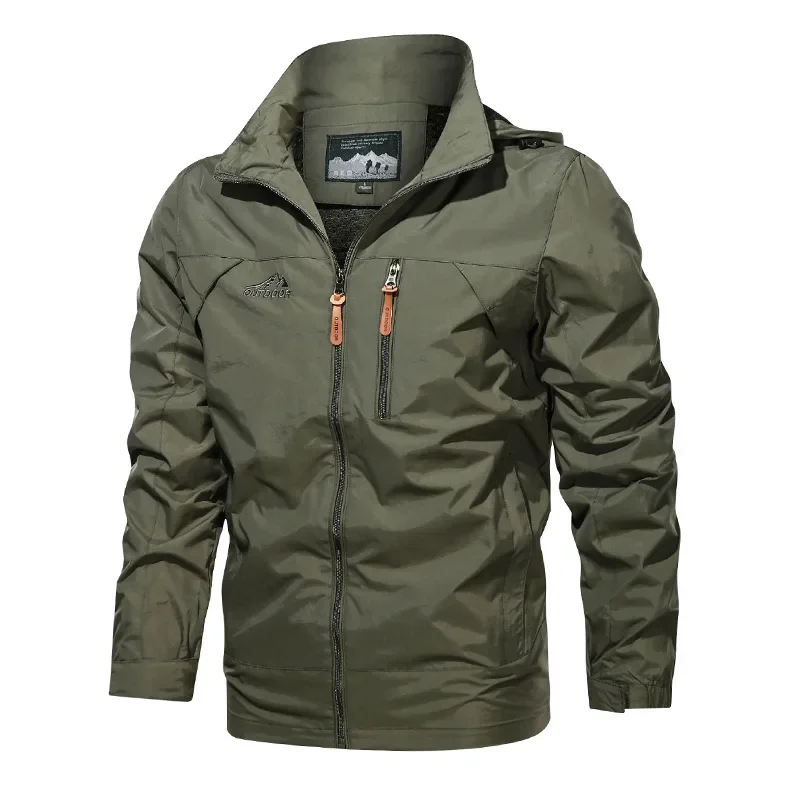 

2022 New Spring and Autumn Large Jacket Men's Windproof and Waterproof Outdoor Hooded Charge Coat Men's Jacket