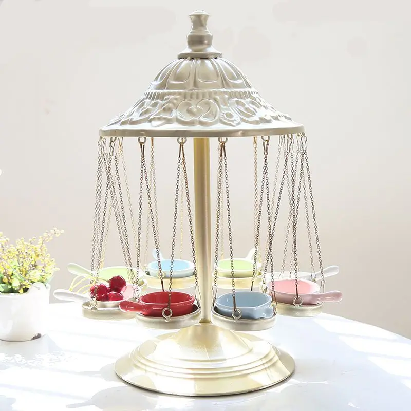 Creative Restaurant Carousel Dessert Rack Pudding Egg Tart Sushi Afternoon Tea Dim Sum Display Rack