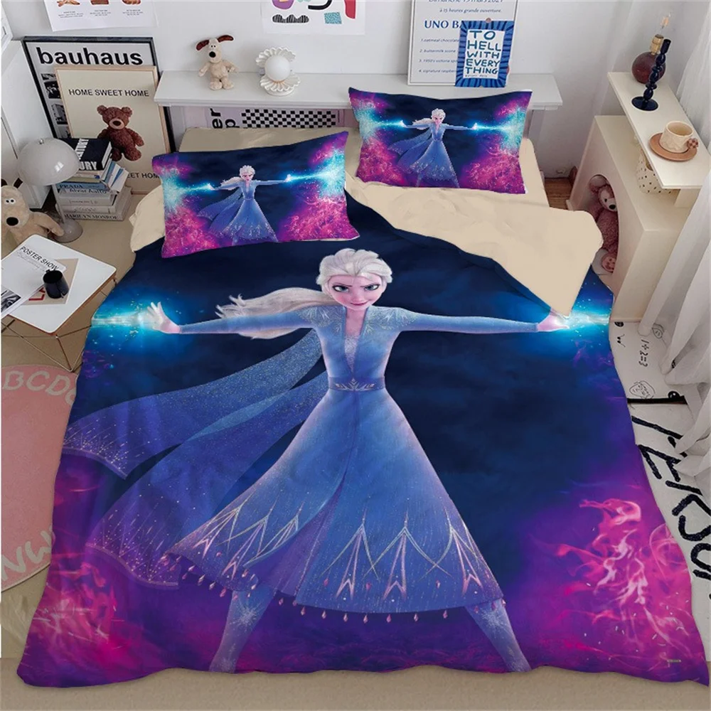 

Disney Cartoon Frozen Bedding Set Princess Elsa Duvet Cover Sets for Baby Children Girls Bed Birthday Gifts