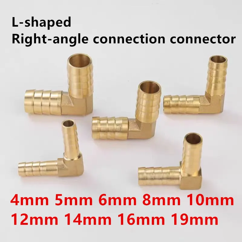 L-shaped Right-angle Connection Coupling Head  Copper Elbow Pneumatic Component Water Pipe Flexible Hose Coupler Head 4-19mm