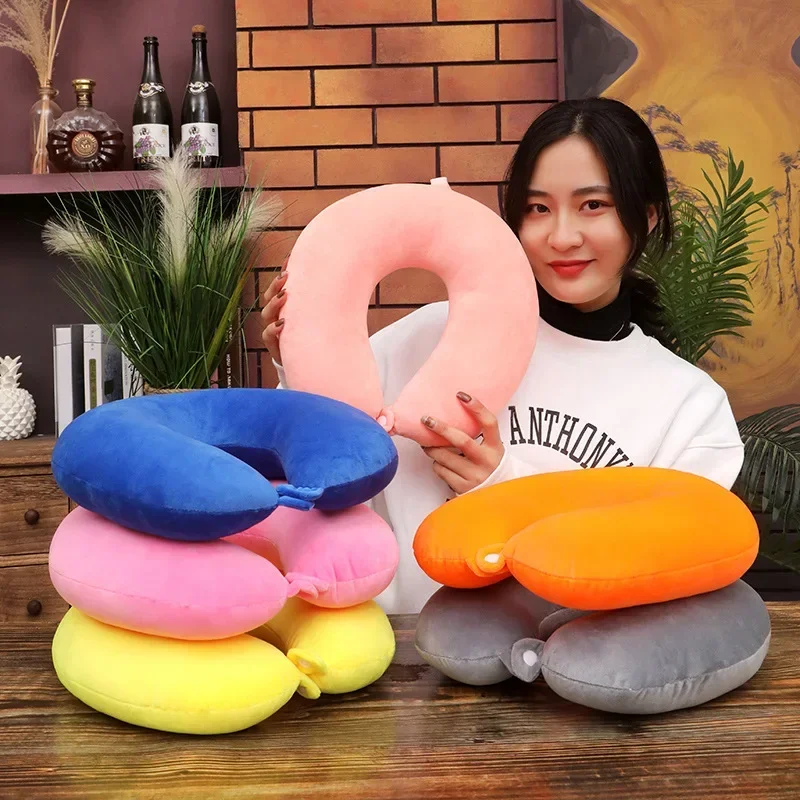 

Super Soft Pillow Random Color Universal Men Women U-Shape Travel Pillow For Airplane Car Pillows Ring Pillow Neck Cushion