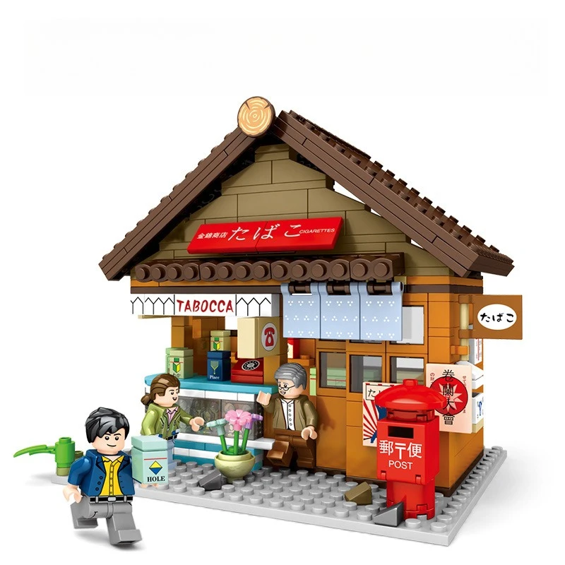 SEMBO Blok Japanse Mini Street Food Sushi Restaurant Theehuis Winkel Dorp Moc Bouwmodel Bouwsteen Puzzel Speelgoed