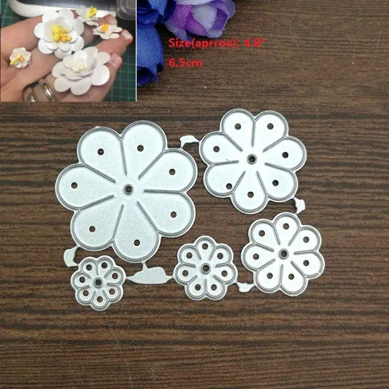 Pétalos flores Metal Cutting Dies Plantilla álbum recortes Diy Card papel estampilla C5AD