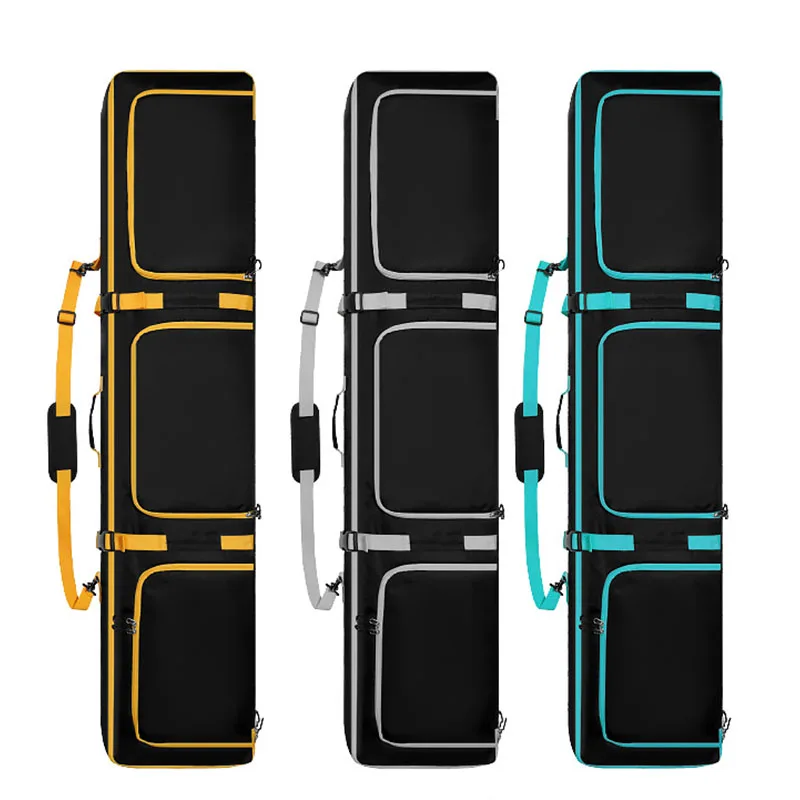 Rolling Ski Snowboard Bag with Multi Pockets Multi-Functional Ski Gear Storage Backpack for Skis Snowboard Boots Helmet