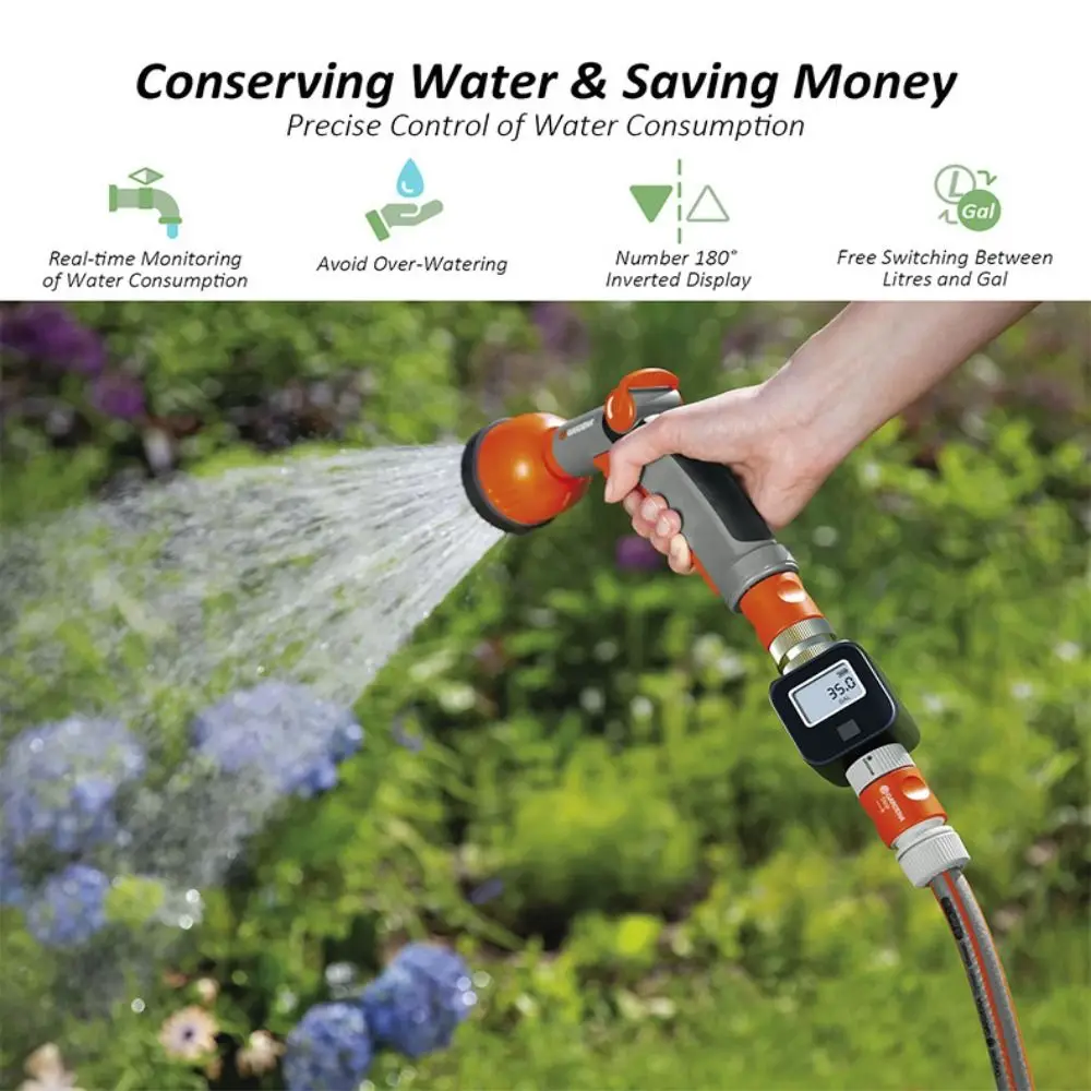 High Accuracy Water Flow Meter Digital Display IPX5 Waterproof Digital Flowmeter Multifunctional Sensor Technology