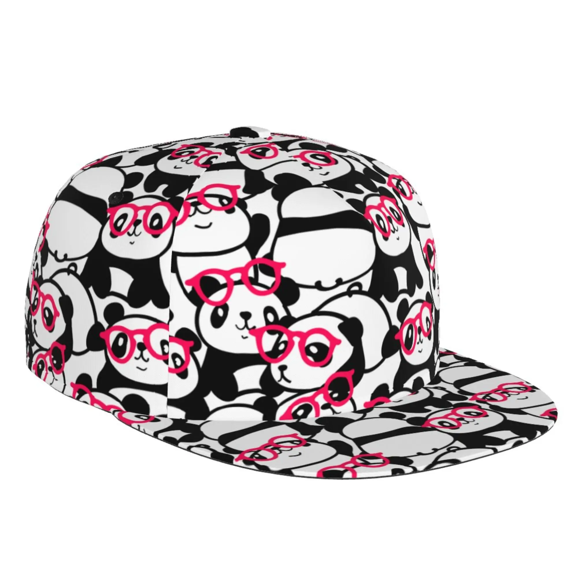 

Cartoon Cute Pandas Snapback Hat Hip Hop Flat Bill Visor Cap Unisex Adult Teens Adjustable Baseball Hats Print One Size