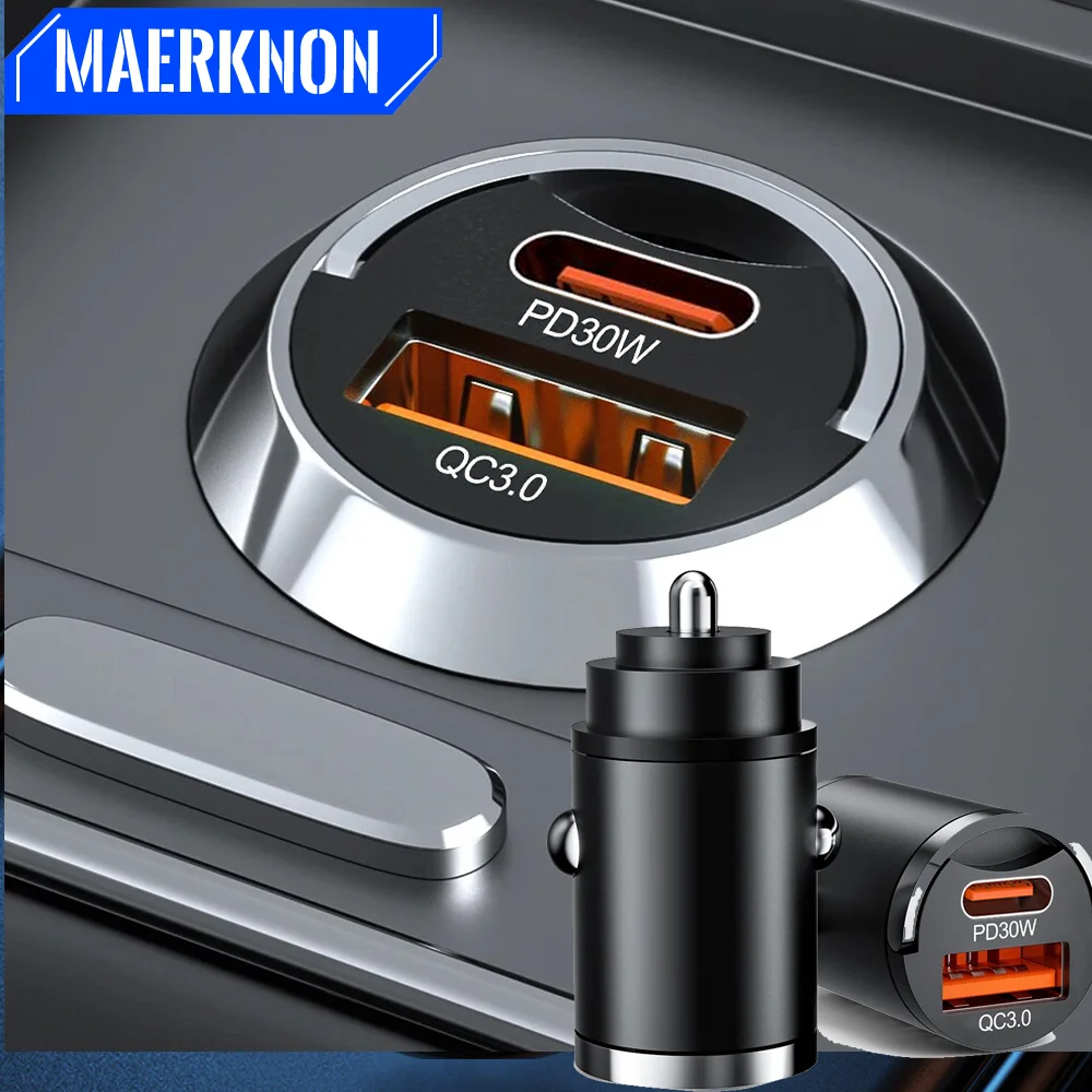 

60W USB C Car Charger Quick Charge 3.0 Fast Charging For iPhone 14 13 Xiaomi 11 12 Samsung realme Car Phone Charger Adapter