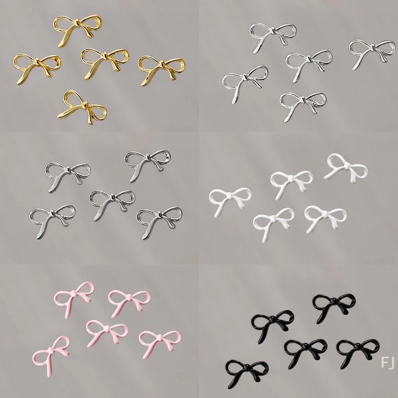 [YU] Nail Art Charms Legering Vlinderdas Goud Zilver Nail Art Accessoires Strik Nagelsteentjes Decoratie DIY Manicure Salon Gift