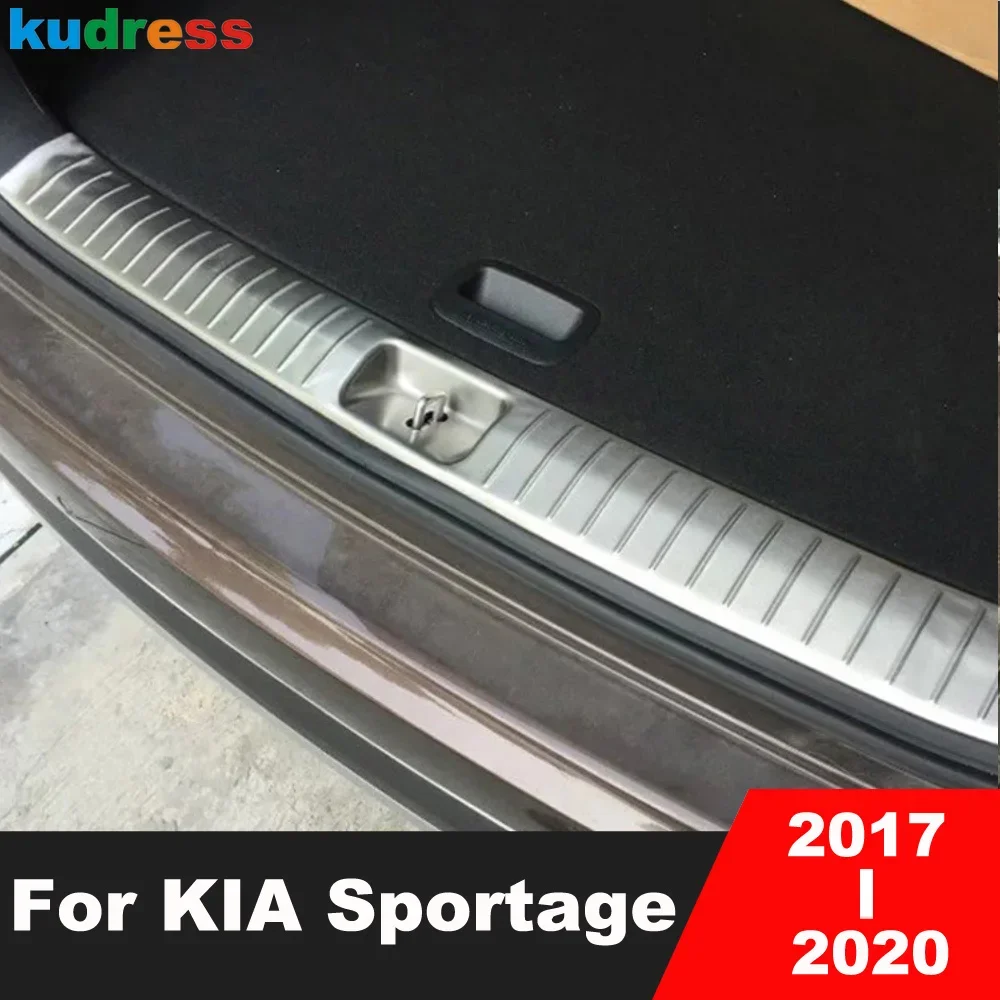 

Rear Trunk Bumper Cover Trim For Kia Sportage 2017-2019 2020 Steel Car Tailgate Door Sill Plate Protector Guard Accessories
