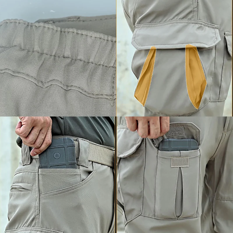 Spodnie na co dzień na świeżym powietrzu męskie taktyczne spodnie Cargo nowa odzież robocza z wieloma kieszeniami odporna na zużycie 2 szt. Wędkarstwo na świeżym powietrzu spodnie do pieszych wędrówek pieszych męskie