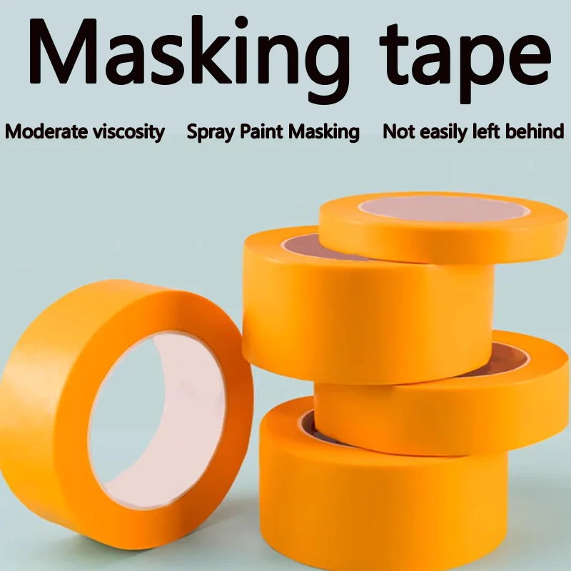 

Yellow masking tape, easy to tear by hand, suitable for home decoration, car detailing and polishing, 2cm width, used for waterc