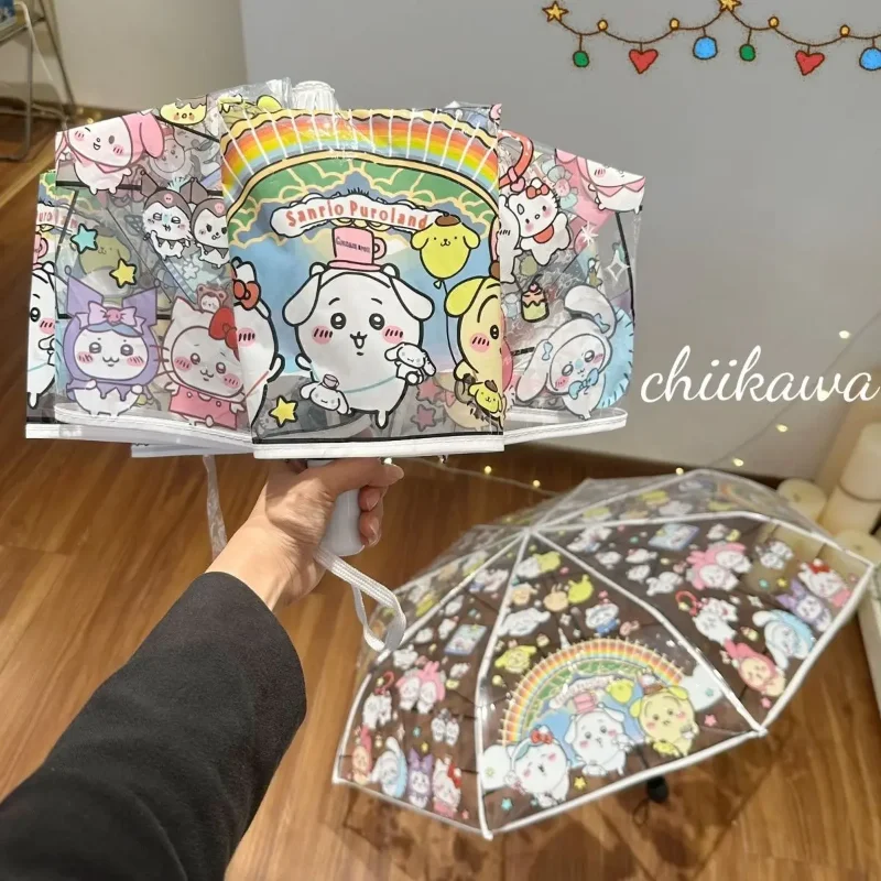 

MINISO Chikova Chiikawa Animation Peripheral Products Umbrella Character Usaqi Pattern Printed Umbrella Girl Kawaii Cartoon Gift