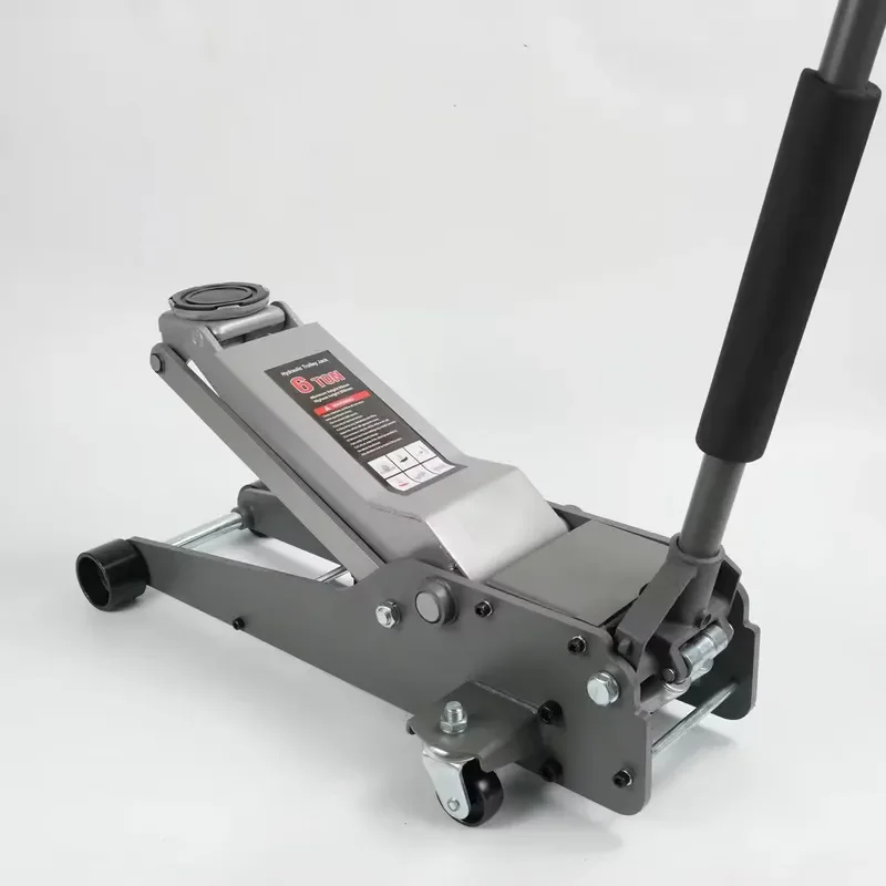 Heavy 6 Ton Capacity Low Profile Hydraulic Trolley Floor Jack Quick Rise with Dual Pump Pistons