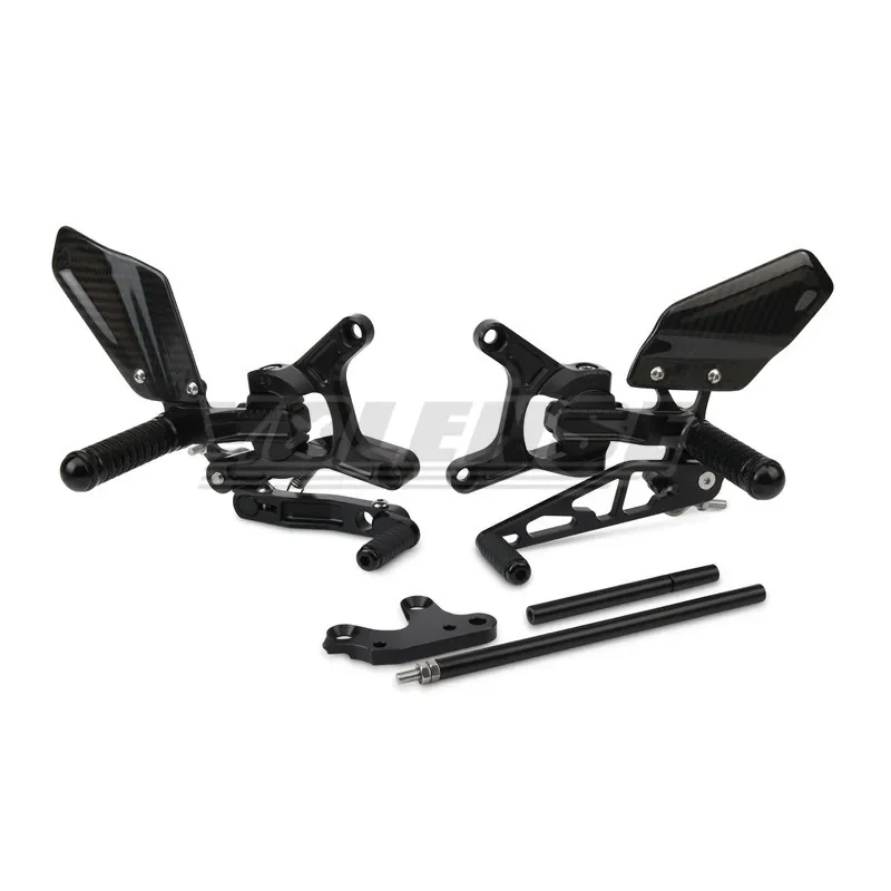 Motorcycle Carbon Fibre Adjustable Raise Move Back Footrests Rearset Rear Footpeg Foot Rests For ZX6R ZX-6R ZX 6R 2019-2025