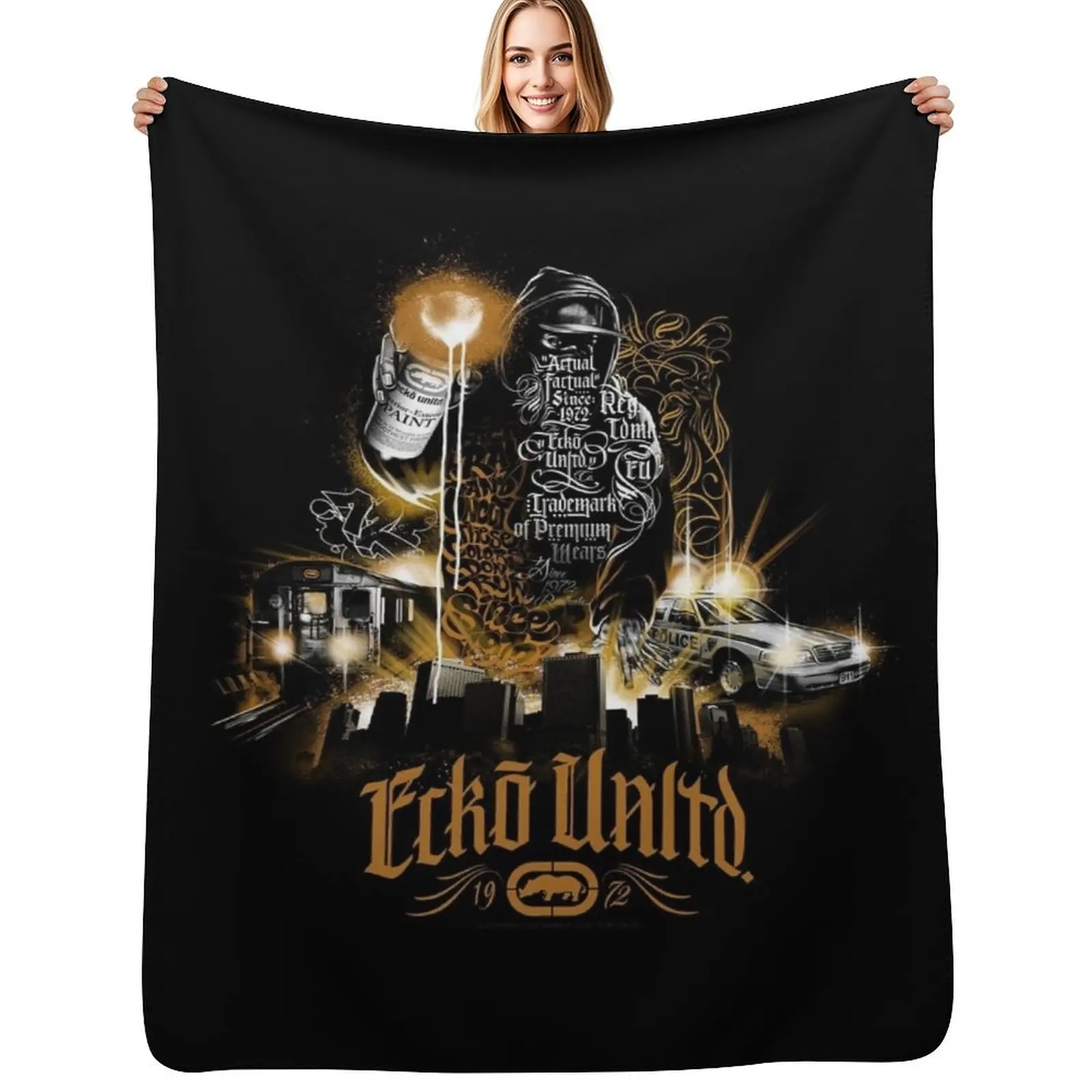 

Ecko Unltd Throw Blanket Soft Plaid sofa bed halloween Kid'S Blankets