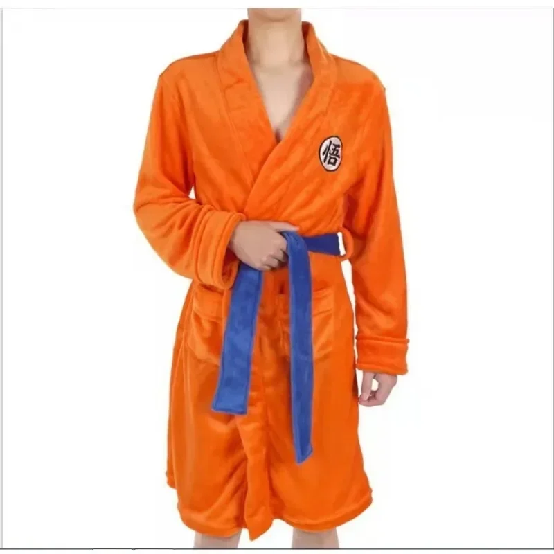 2024 Japan Anime Son Goku Cosplay Badjas Cartoon Kakarotto Pyjama Winter Houden Warme Zachte Flanellen Badjas Voor Unisex Cos Top