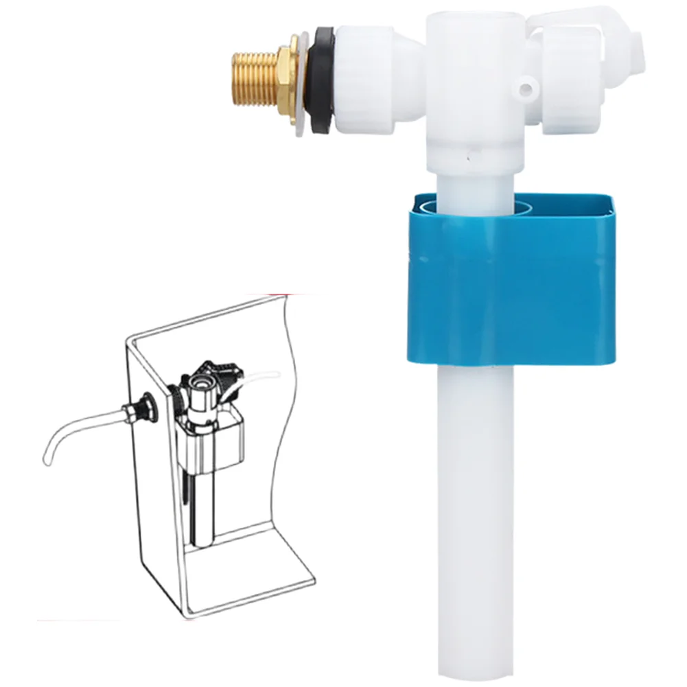 ABS Plastic Toilet Side Inlet Valve with Brass Thread Connection for Tank Fill Systems and Built-in Filtration Support