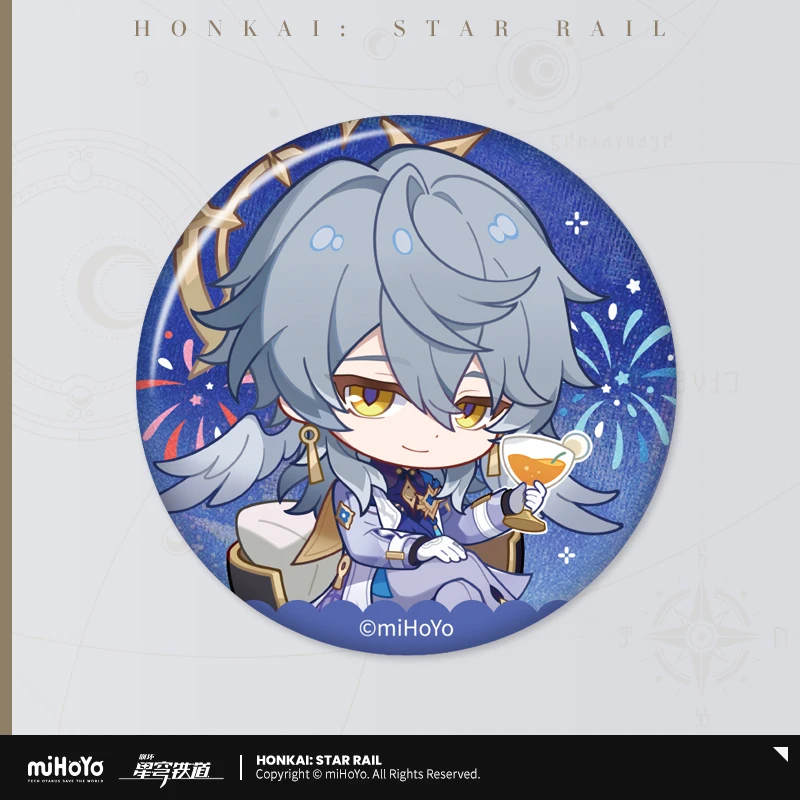 Official Honkai Star Q Version Tinplate Badge Sunday Robin Fall Festival Brooch Anime Cosplay Accessories Fan's Collection Gifts