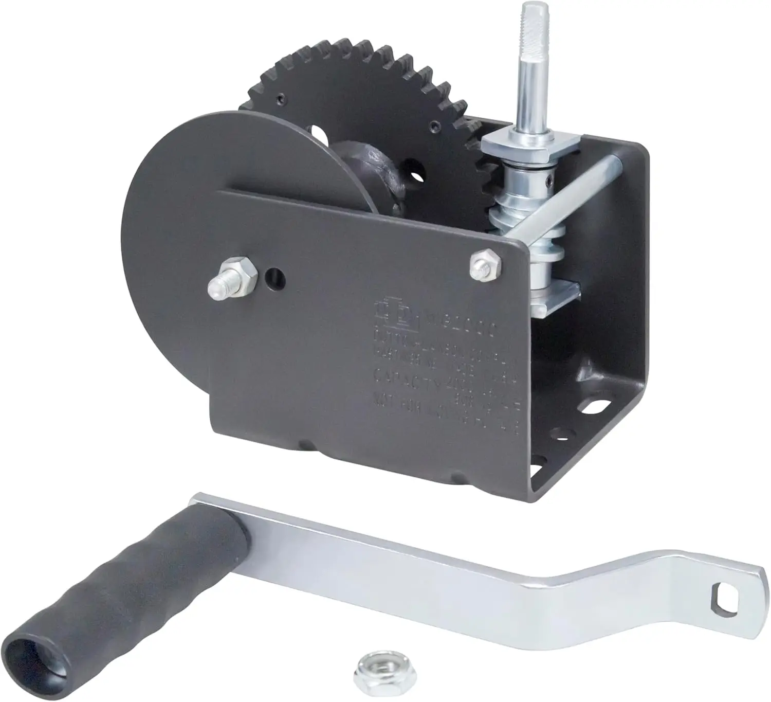 

Heavy-Duty 2000 lb Worm Gear Winch with Auto-Brake, Rust-Resistant Finish for Trailers & Equipment