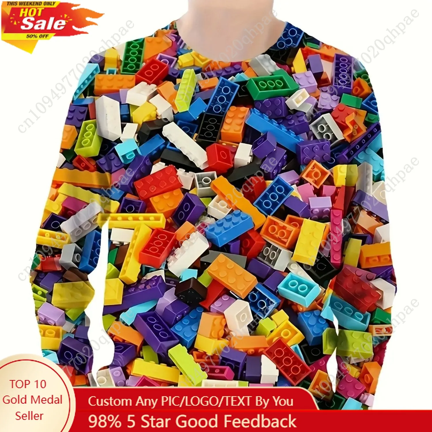 

Children's Clothing Boys Tshirt Long Sleeve Children Top Building Block Print Cartoon Kids Summer Clothes Casual boys Clothes