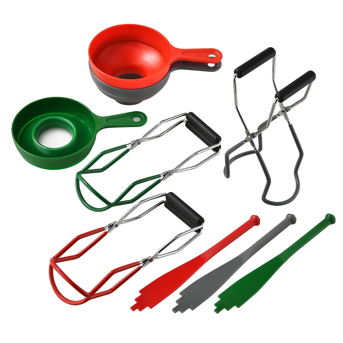 

3pcs Jam Making Tool Set Multi Functional Anti Scald Can Clip Folding Wide Mouth Funnel Magnetic Cap Lifting Device Kitchen Tool