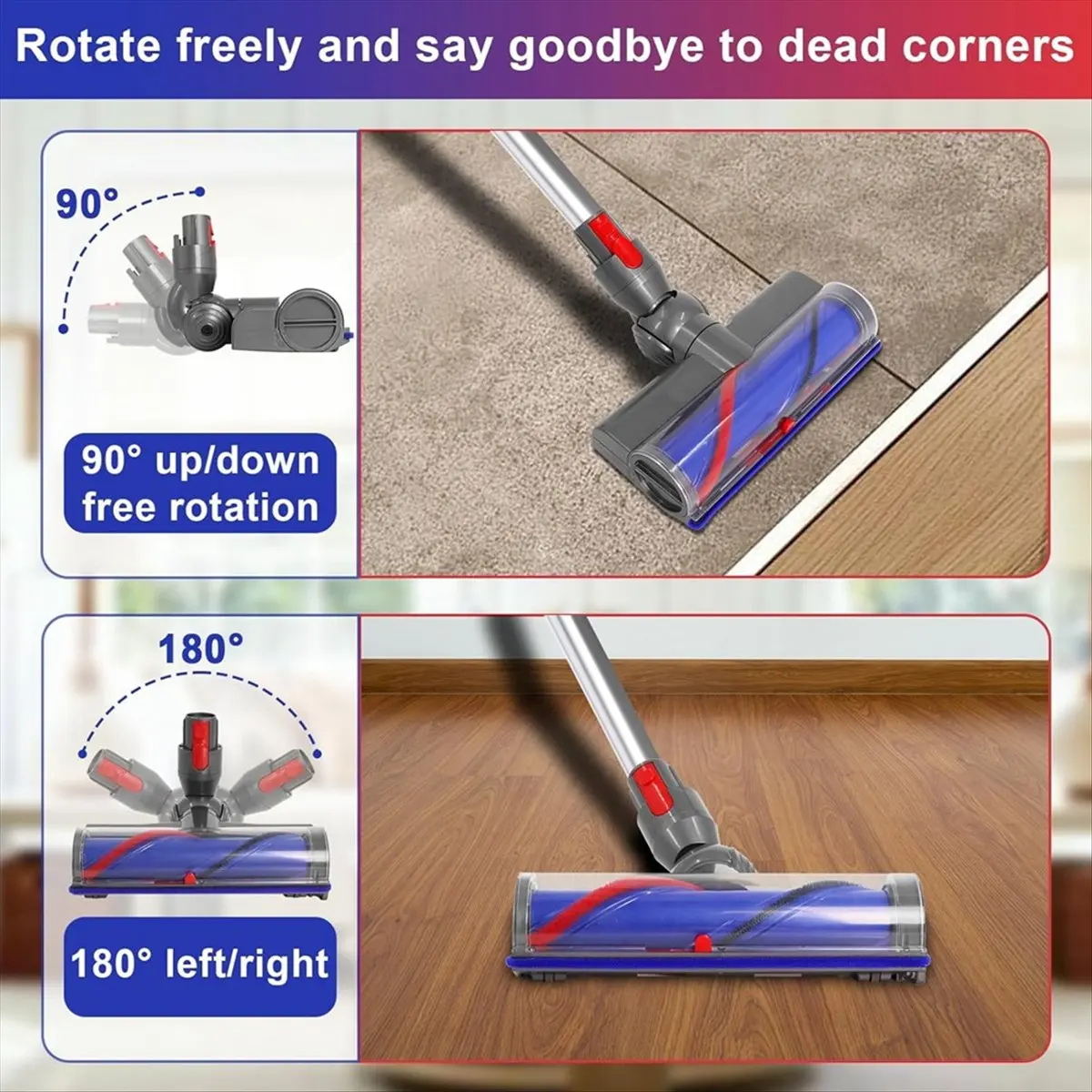 

Сменная насадка-щетка EAS для пылесосов Dyson серий V7, V8, V10, V11, V15, SV10, SV11, SV12, с прямым приводом