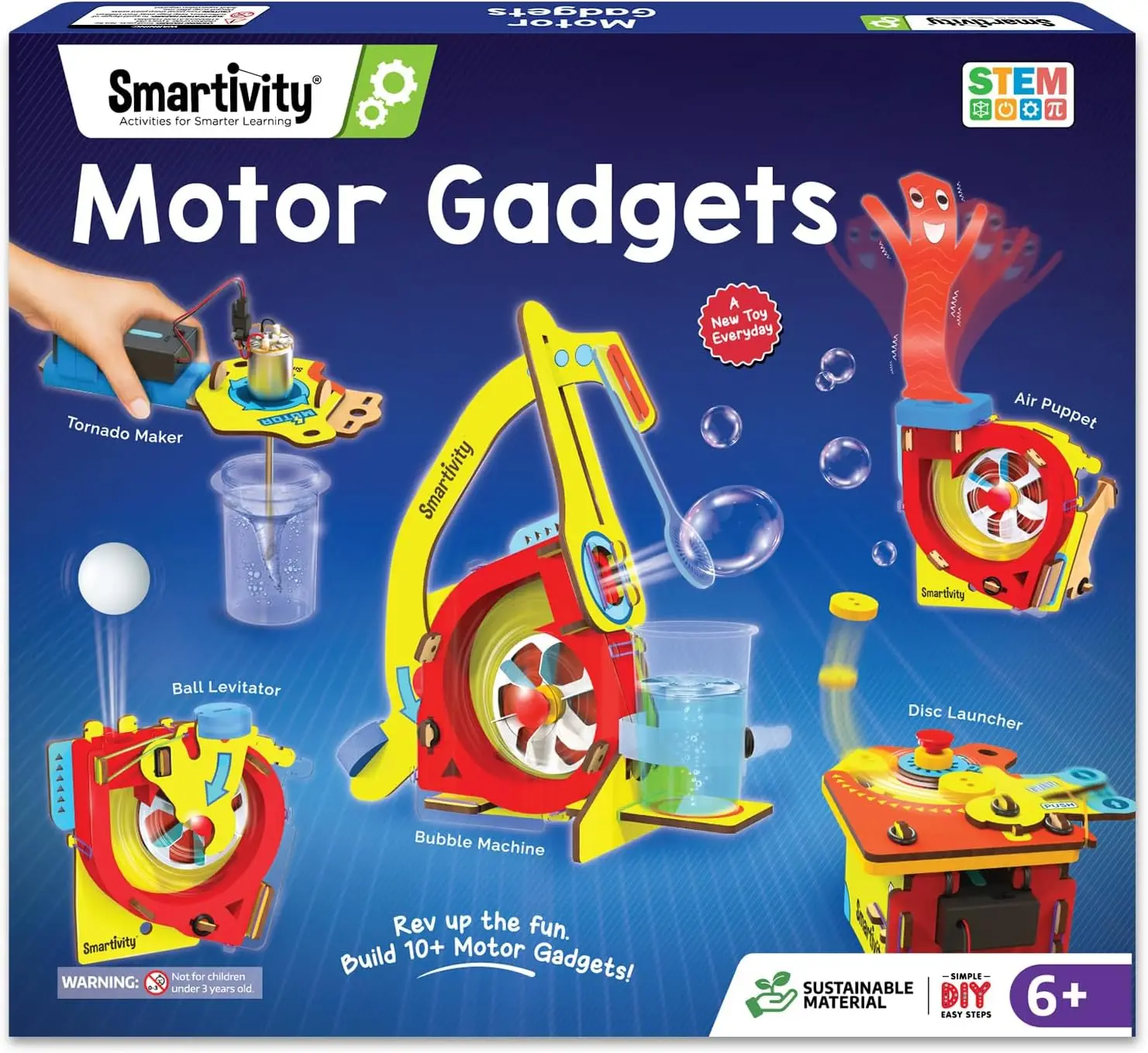 

10-in-1 Motor Powered STEM Engineering Kit for Kids: Fun Electronics Projects, DIY Science Toy Ages 6-12
