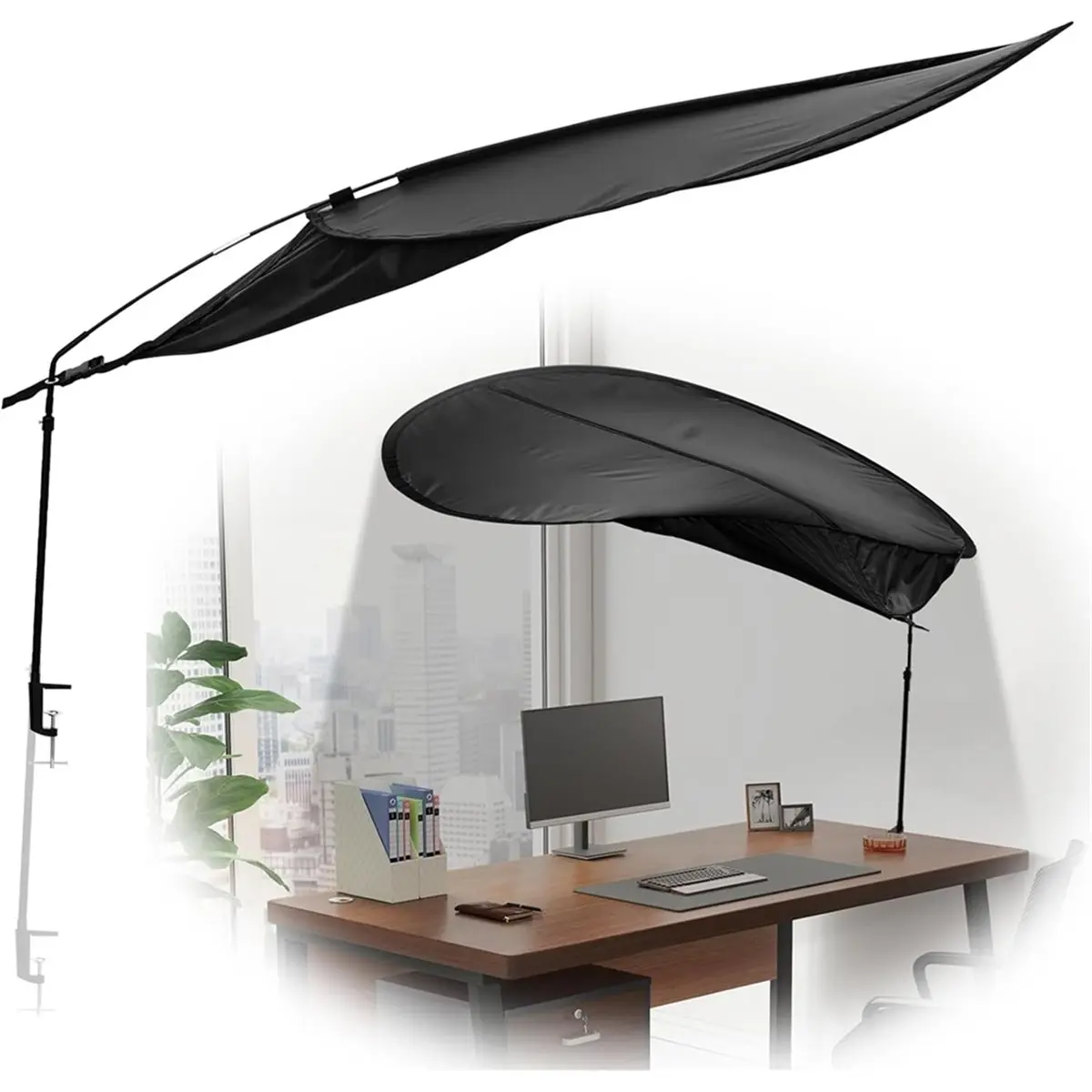 AB09 Adjustable Cubicle Desk Shade, 47'' Canopy Essential Cubicle Light Blocker for Partitions to Block Overhead