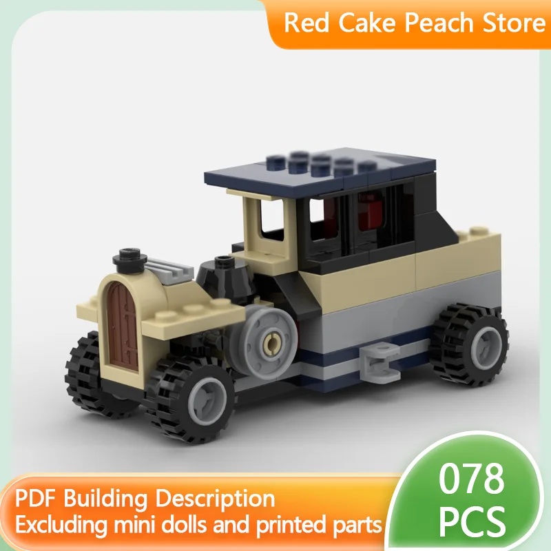 

City Car Model MOC Building Bricks Small Vintage Modified Car Modular Technology Children Holiday Gifts Assemble Toys Suit