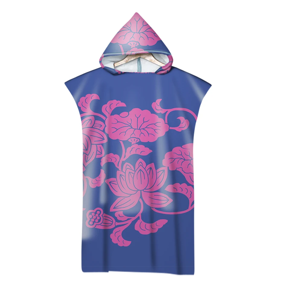 

Unisex Lotus Flower Floral Leaves Adult Children's Towel Poncho,Sauna,Surf, Swim,Hooded Beach Changing Robe,Drop Shipping, Gift