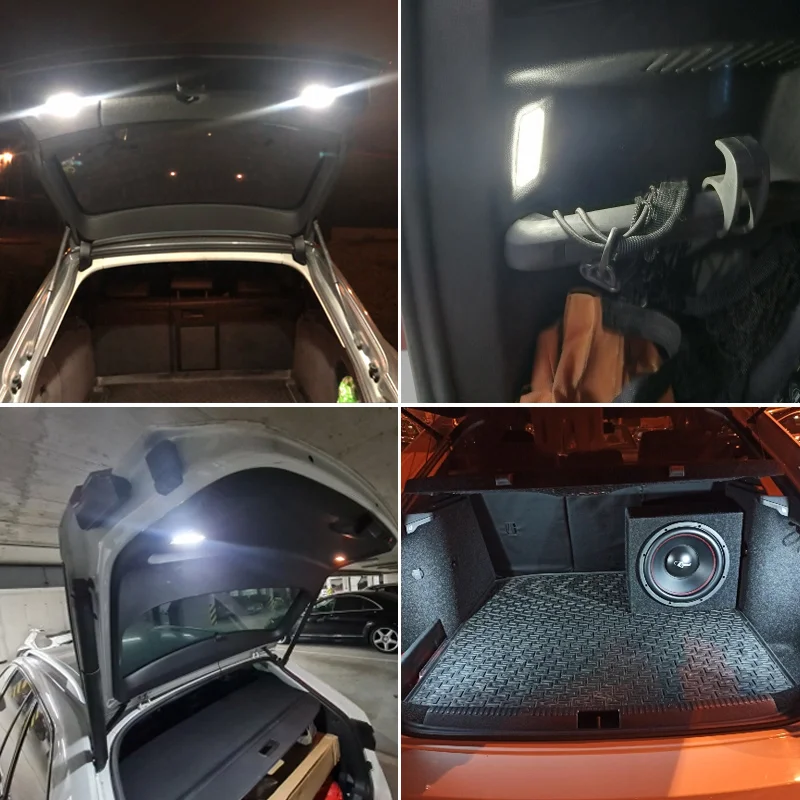 Ksenonowe białe LED-owe oświetlenie pod drzwi, do przestrzeni na nogi, lampka bagażnika do Audi A2 A3 A4 A5 A6 A7 A8 RS4 RS6 R8 TT 4B0947415 7L6947101 — zdjęcie 4