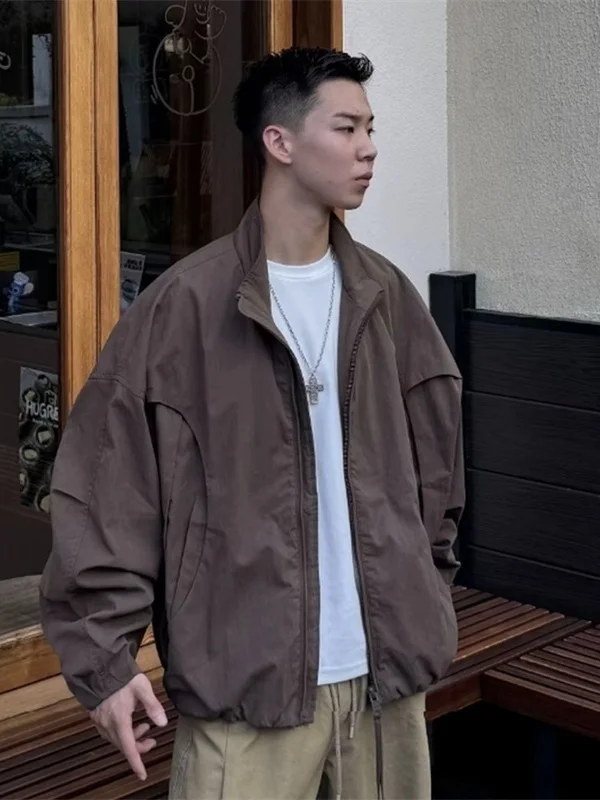 Cleanfit Men's Jacket with Blade Sleeve Student Fashion Trendy Brand Outerwear Wear Resistant Polyester Nylon Composite Fiber
