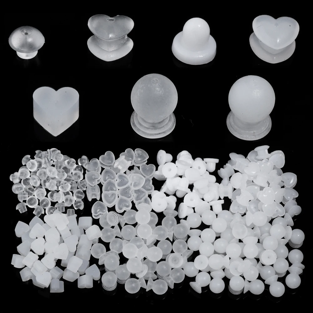 

20-200pcs Transparent Silicone Rubber Earring Clasp Ear Nut Plugging Earring Back DIY Earstud Findings Jewelry Accessories